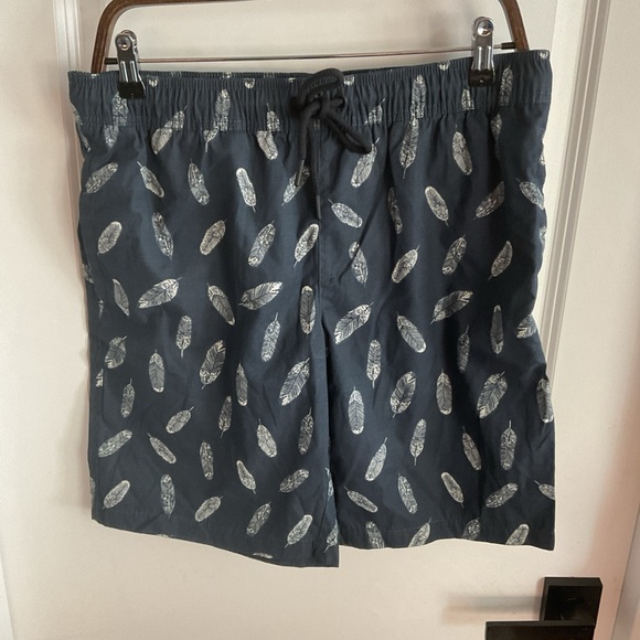 Goodthreads - Drawstring Elastic Waist Swim Trunks - Blue - Men’s Size Medium - Picture 2 of 10